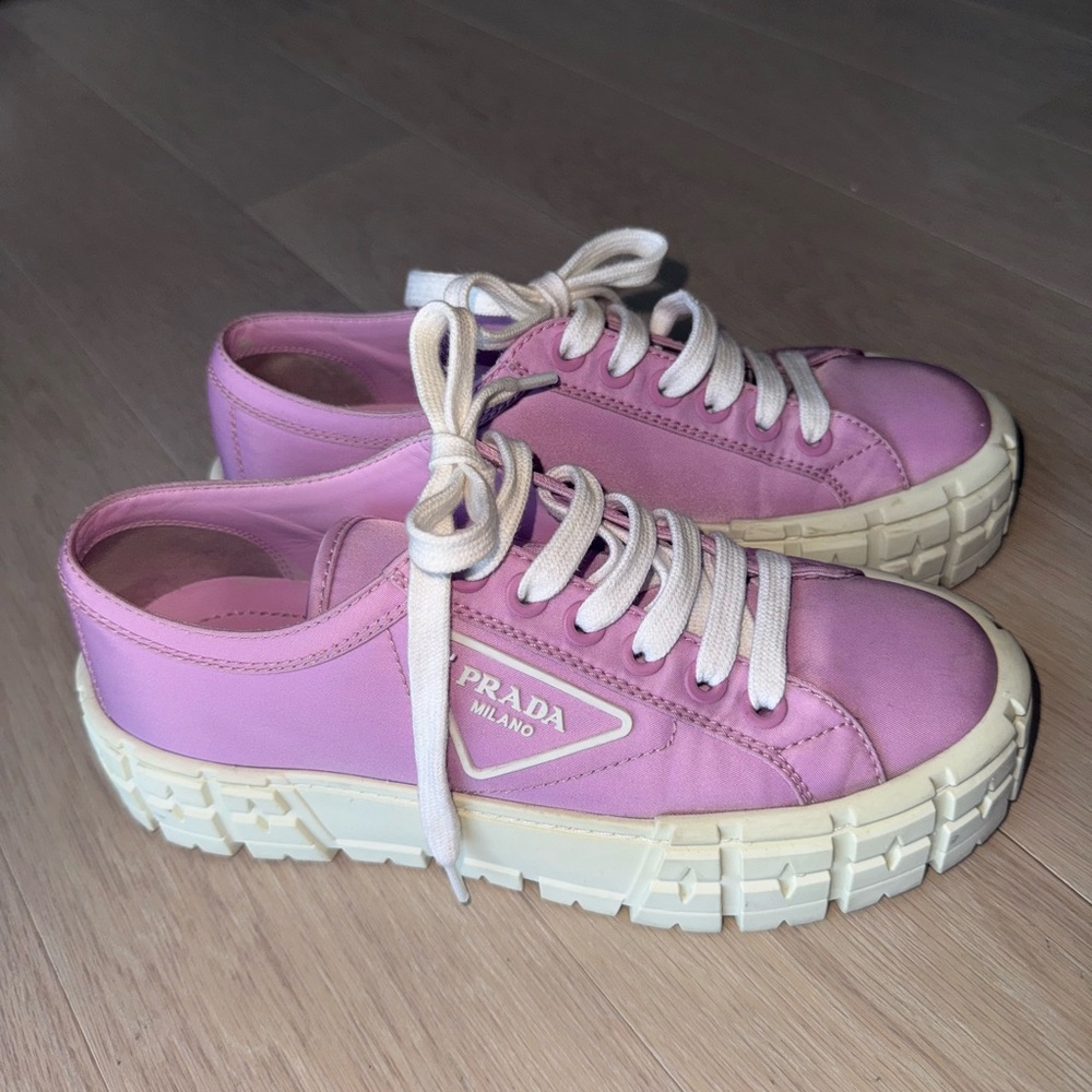 Prada Women's Pink Platform Sneakers - Picture 2 of 6